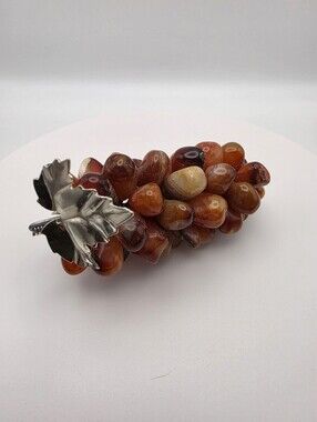 Vintage MCM Mid-Century Modern Carnelian Agate Grape Cluster Large